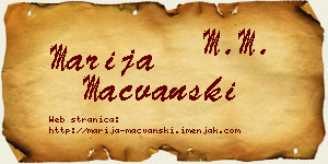 Marija Mačvanski vizit kartica